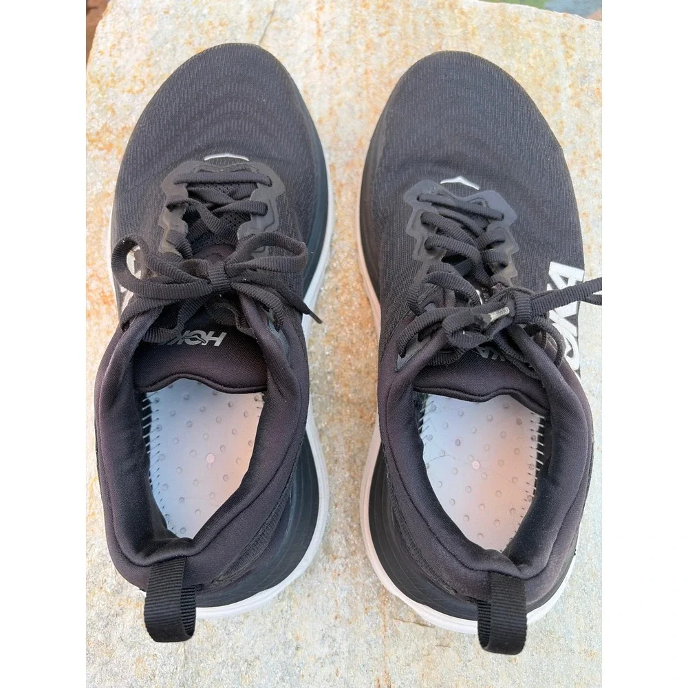 Hoka Gaviota 5 Wide Black White Mens 8.5 2E Stability Running Shoes 1134234 BWHT